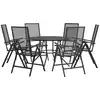 Image de vidaXL Ensemble de chaises de jardin 7 pièces Réglable Acier revêtu par poudre