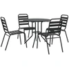Image de vidaXL Ensemble de chaises de jardin 5 pièces empilables Acier revêtu par poudre