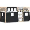 Image de vidaXL Lit superposé avec rideaux blanc & noir 90x190 cm Pin