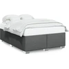Image de vidaXL Cadre de lit sans matelas gris foncé 140x190 cm Tissu