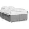 Image de vidaXL Cadre de lit sans matelas gris clair 140x200 cm Tissu