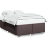 Image de vidaXL Cadre de lit sans matelas brun foncé 160x200 cm Tissu