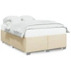 Image de vidaXL Cadre de lit sans matelas Crème 160x200 cm Tissu