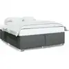 Image de vidaXL Cadre de lit sans matelas gris foncé 200x200 cm Tissu
