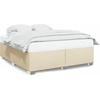Image de vidaXL Cadre de lit sans matelas Crème 200x200 cm Tissu