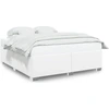 Image de vidaXL Cadre de lit blanc 200x200 cm similicuir