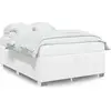 Image de vidaXL Cadre de lit sans matelas blanc entièrement en similicuir