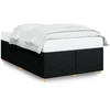 Image de vidaXL Cadre de lit sans matelas noir 120x190 cm Tissu