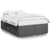 Image de vidaXL Cadre de lit sans matelas gris foncé 140x190 cm Tissu