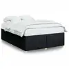 Image de vidaXL Cadre de lit sans matelas noir 140x200 cm Tissu