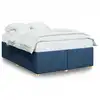 Image de vidaXL Cadre de lit sans matelas bleu 140x200 cm Tissu