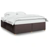 Image de vidaXL Cadre de lit sans matelas brun foncé 180x200 cm Tissu