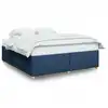 Image de vidaXL Cadre de lit sans matelas bleu 200x200 cm Tissu