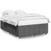 Image de vidaXL Cadre de lit sans matelas gris foncé 160x200 cm Tissu