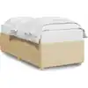 Image de vidaXL Cadre de lit sans matelas Crème 100x200 cm Tissu
