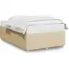 Image de vidaXL Cadre de lit sans matelas Crème 120x190 cm Tissu