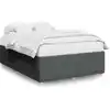 Image de vidaXL Cadre de lit sans matelas gris foncé 140x190 cm Tissu