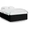 Image de vidaXL Cadre de lit sans matelas noir 140x190 cm Tissu