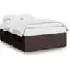 Image de vidaXL Cadre de lit sans matelas brun foncé 140x190 cm Tissu