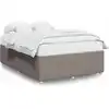 Image de vidaXL Cadre de lit sans matelas Taupe 140x190 cm Tissu