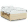 Image de vidaXL Cadre de lit sans matelas Crème 160x200 cm Tissu