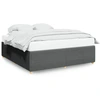 Image de vidaXL Cadre de lit sans matelas gris foncé 200x200 cm Tissu