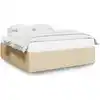 Image de vidaXL Cadre de lit sans matelas Crème 200x200 cm Tissu