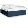 Image de vidaXL Cadre de lit sans matelas bleu 200x200 cm Tissu