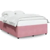 Image de vidaXL Sommier rose 140x200 cm velours