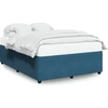 Image de vidaXL Sommier bleu 160x200 cm velours