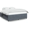 Image de vidaXL Cadre de lit sans matelas gris foncé 200x200 cm velours