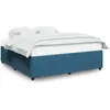 Image de vidaXL Sommier bleu 200x200 cm velours