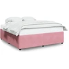 Image de vidaXL Sommier rose 200x200 cm velours