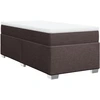Image de vidaXL Lit boxspring avec matelas brun foncé 80x200 cm Tissu