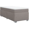 Image de vidaXL Lit boxspring avec matelas Taupe 90x190 cm Tissu