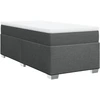 Image de vidaXL Lit boxspring avec matelas gris foncé 90x200 cm Tissu