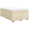 Image de vidaXL Lit boxspring avec matelas Crème 120x190 cm Tissu
