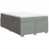 Image de vidaXL Lit boxspring avec matelas gris clair 120x200 cm Tissu