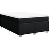 Image de vidaXL Lit boxspring avec matelas noir 140x190 cm Tissu
