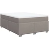 Image de vidaXL Lit boxspring avec matelas Taupe 140x190 cm Tissu