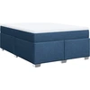 Image de vidaXL Lit boxspring avec matelas bleu 140x190 cm Tissu