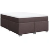 Image de vidaXL Lit boxspring avec matelas Marron foncé 140x200 cm Tissu