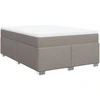 Image de vidaXL Lit boxspring avec matelas Taupe 140x200 cm Tissu