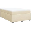 Image de vidaXL Lit boxspring avec matelas Crème 140x200 cm Tissu