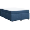 Image de vidaXL Lit boxspring avec matelas bleu 140x200 cm Tissu
