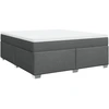 Image de vidaXL Lit boxspring avec matelas gris foncé 180x200 cm Tissu