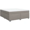 Image de vidaXL Lit boxspring avec matelas Taupe 180x200 cm Tissu