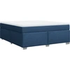 Image de vidaXL Lit boxspring avec matelas bleu 180x200 cm Tissu