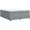 Image de vidaXL Lit boxspring avec matelas gris clair 200x200 cm Tissu