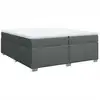 Image de vidaXL Lit boxspring avec matelas gris foncé 200x200 cm Tissu